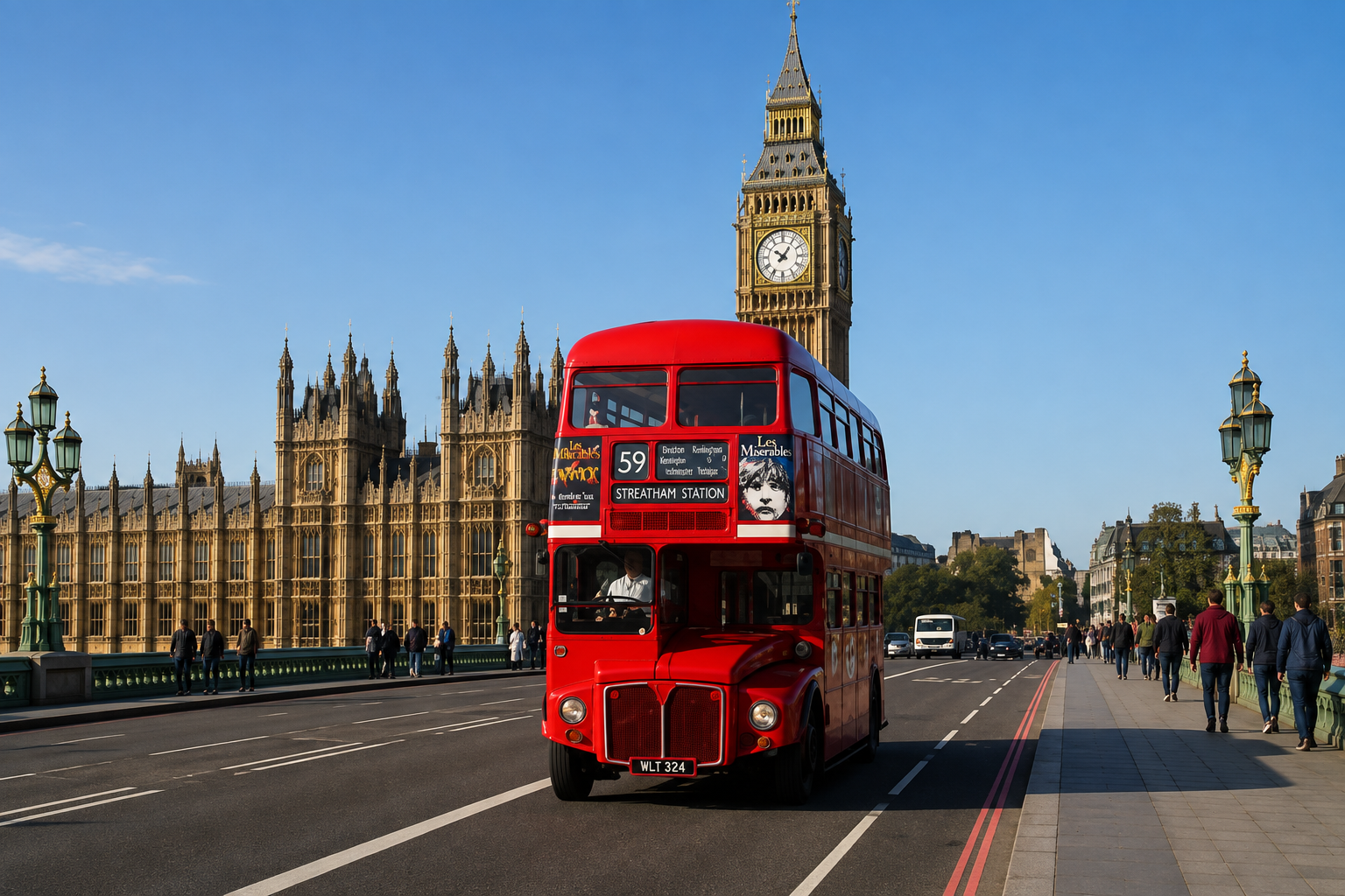Bus anglais routemaster 1966 rouge
